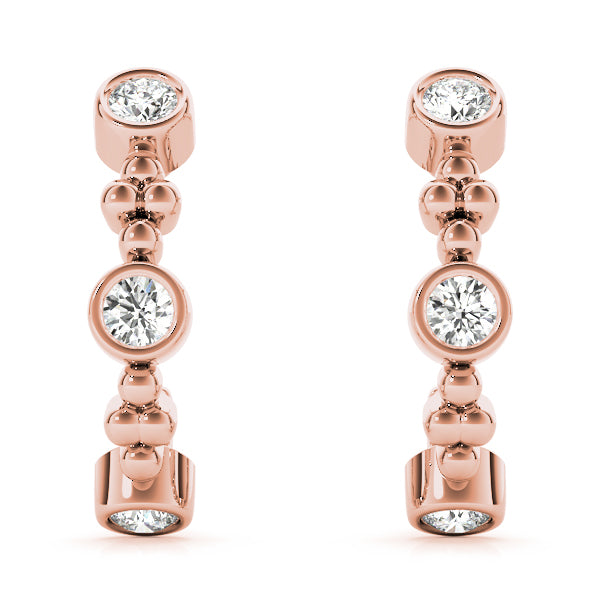 0.25-1.0ct Cluster Diamond Hoop Earrings in Gold & Platinum
