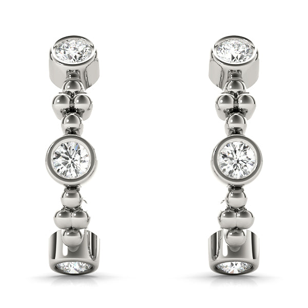 0.25-1.0ct Cluster Diamond Hoop Earrings in Gold & Platinum