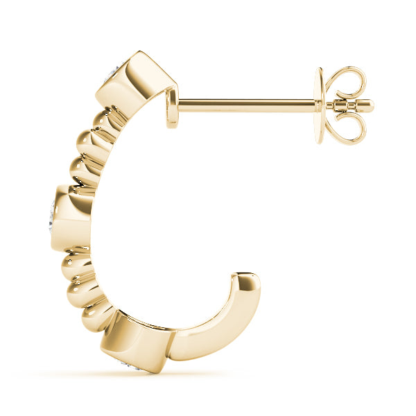 0.25-1.0ct Cluster Diamond Hoop Earrings in Gold & Platinum