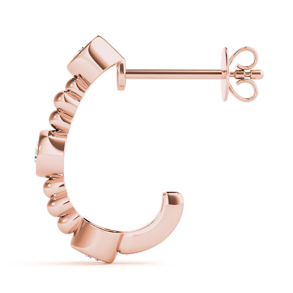 0.25-1.0ct Cluster Diamond Hoop Earrings in Gold & Platinum
