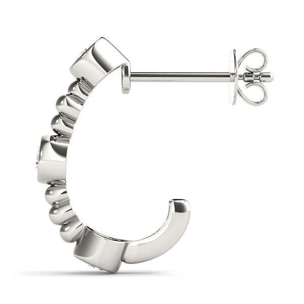 0.25-1.0ct Cluster Diamond Hoop Earrings in Gold & Platinum