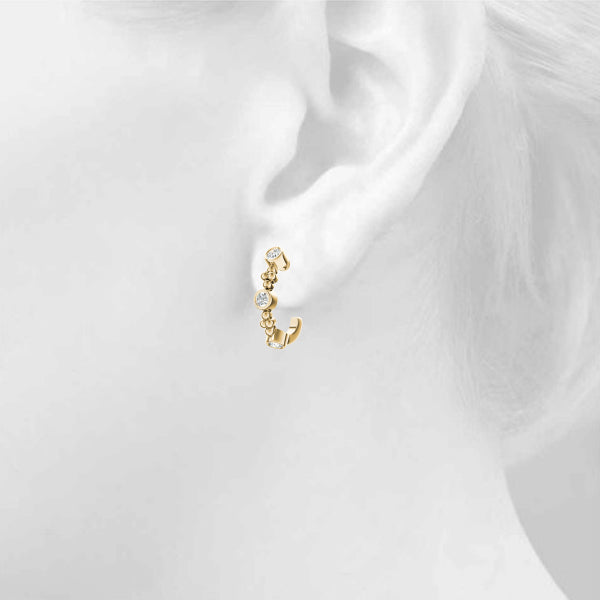 0.25-1.0ct Cluster Diamond Hoop Earrings in Gold & Platinum