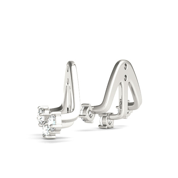 0.2-0.5ct Curved Bar Diamond Stud Earrings in Gold & Platinum