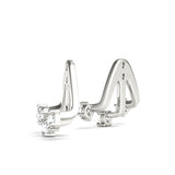 0.2-0.5ct Curved Bar Diamond Stud Earrings in Gold & Platinum