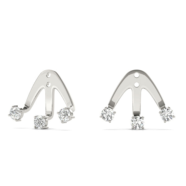 0.2-0.5ct Curved Bar Diamond Stud Earrings in Gold & Platinum