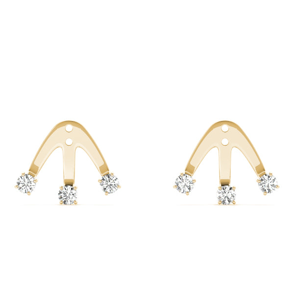0.2-0.5ct Curved Bar Diamond Stud Earrings in Gold & Platinum
