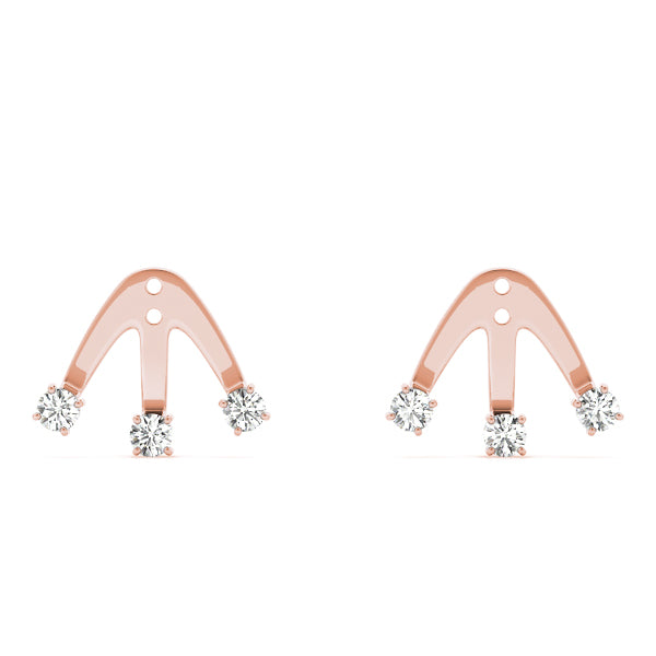 0.2-0.5ct Curved Bar Diamond Stud Earrings in Gold & Platinum
