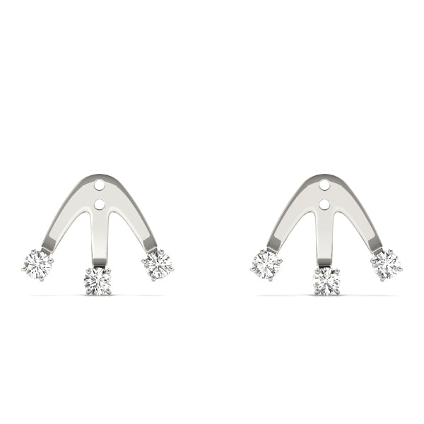 0.2-0.5ct Curved Bar Diamond Stud Earrings in Gold & Platinum
