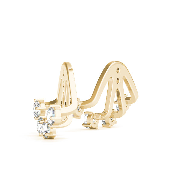 0.15-0.75ct Curved Bar Diamond Stud Earrings in Gold & Platinum