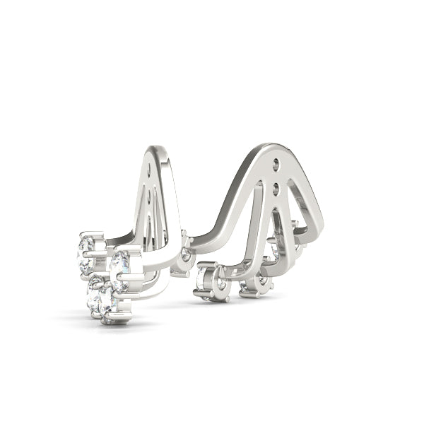 0.15-0.75ct Curved Bar Diamond Stud Earrings in Gold & Platinum