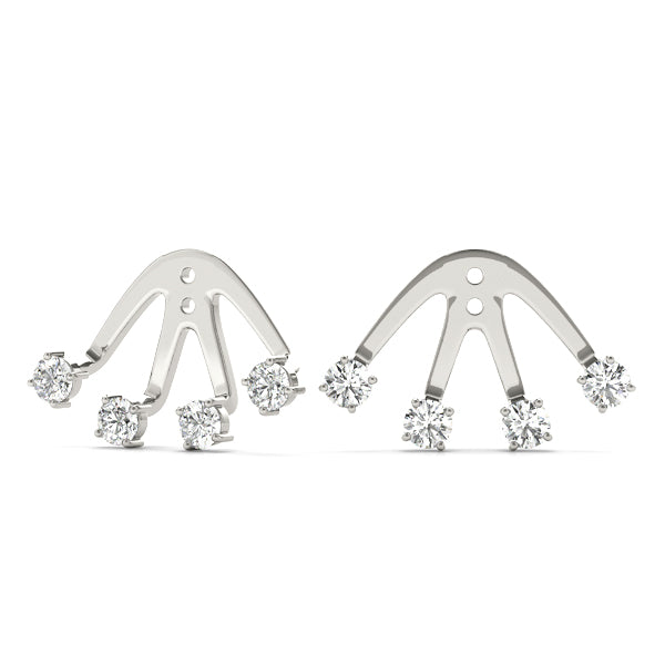 0.15-0.75ct Curved Bar Diamond Stud Earrings in Gold & Platinum
