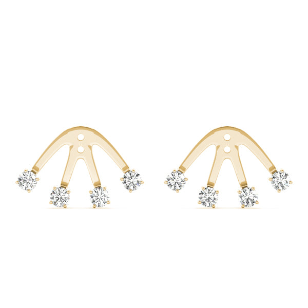 0.15-0.75ct Curved Bar Diamond Stud Earrings in Gold & Platinum