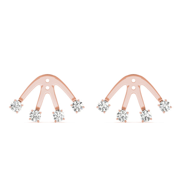 0.15-0.75ct Curved Bar Diamond Stud Earrings in Gold & Platinum