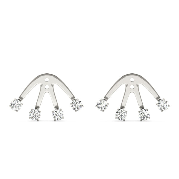 0.15-0.75ct Curved Bar Diamond Stud Earrings in Gold & Platinum