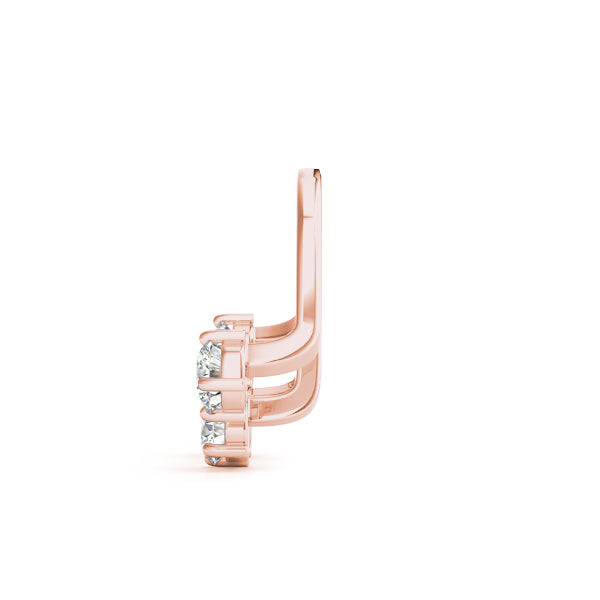 0.15-0.75ct Curved Bar Diamond Stud Earrings in Gold & Platinum