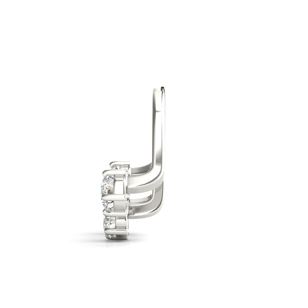 0.15-0.75ct Curved Bar Diamond Stud Earrings in Gold & Platinum