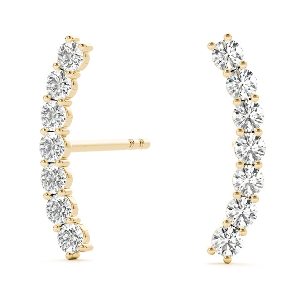0.3-0.33ct Curved Diamond Hoop Earrings in Gold & Platinum