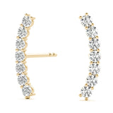 0.3-0.33ct Curved Diamond Hoop Earrings in Gold & Platinum