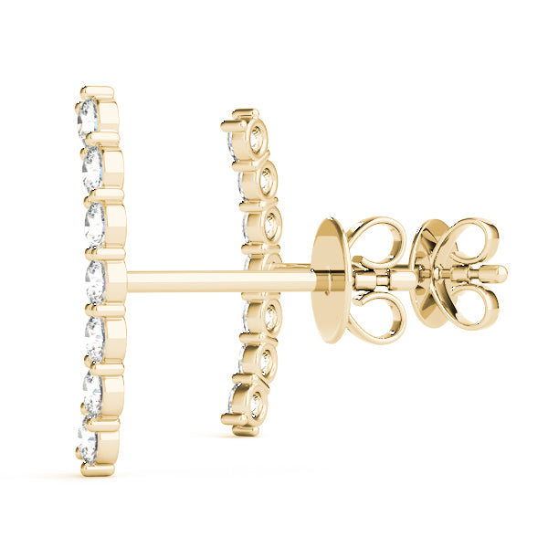 0.3-0.33ct Curved Diamond Hoop Earrings in Gold & Platinum