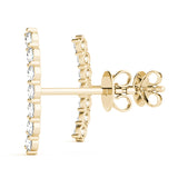 0.3-0.33ct Curved Diamond Hoop Earrings in Gold & Platinum