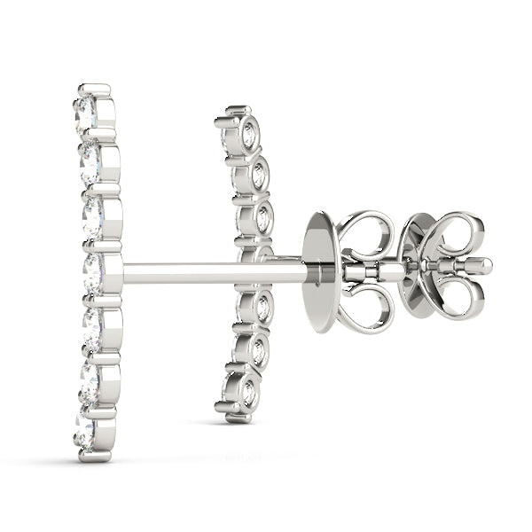0.3-0.33ct Curved Diamond Hoop Earrings in Gold & Platinum