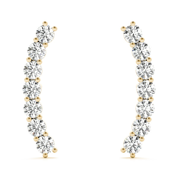 0.3-0.33ct Curved Diamond Hoop Earrings in Gold & Platinum