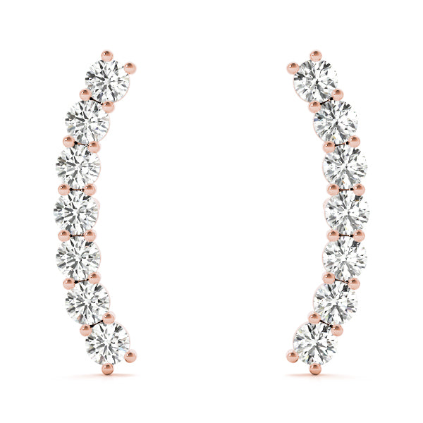 0.3-0.33ct Curved Diamond Hoop Earrings in Gold & Platinum