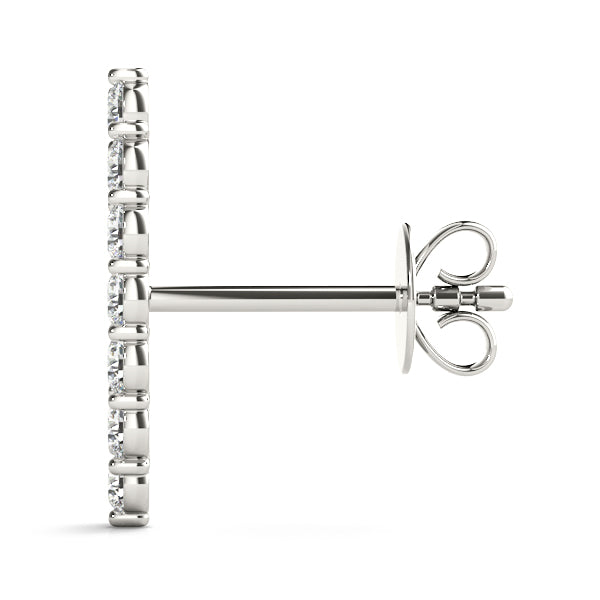 0.3-0.33ct Curved Diamond Hoop Earrings in Gold & Platinum