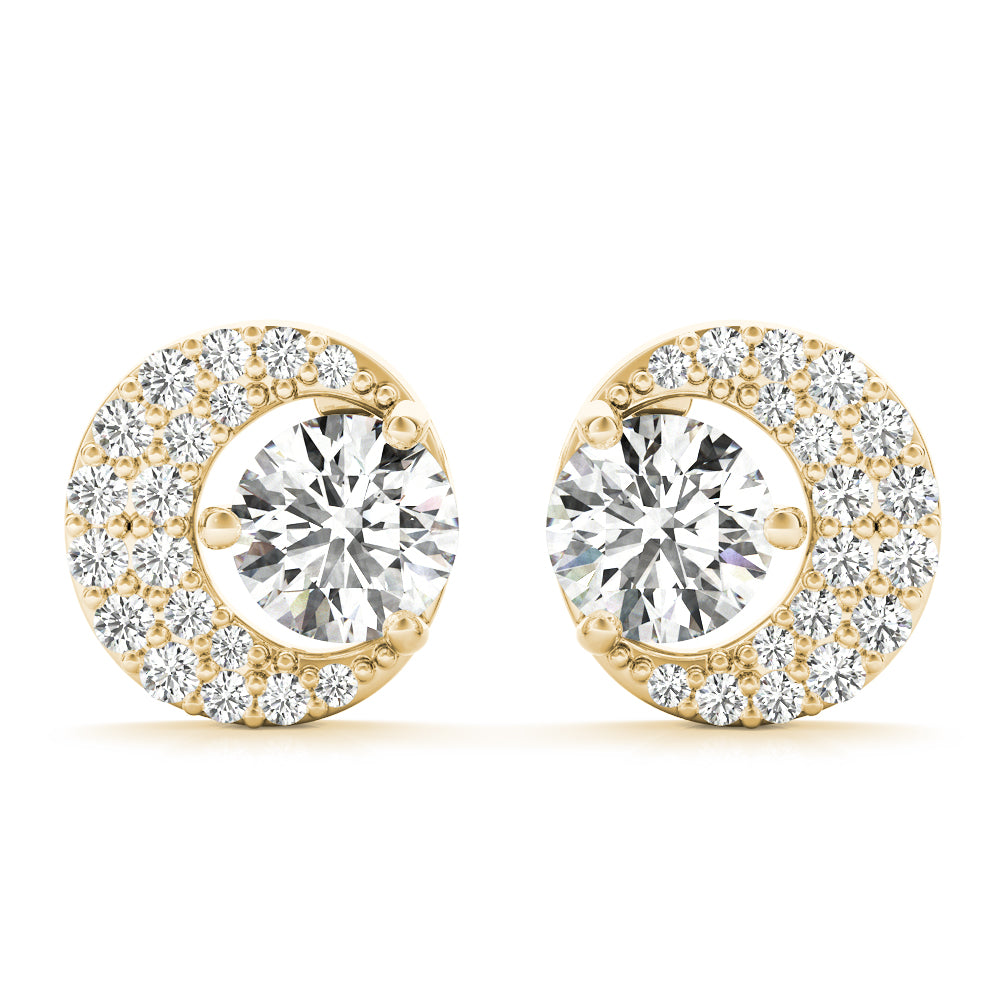 0.75-2.0ct Round Diamond Stud Earrings in Gold & Platinum
