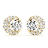 0.75-2.0ct Round Diamond Stud Earrings in Gold & Platinum