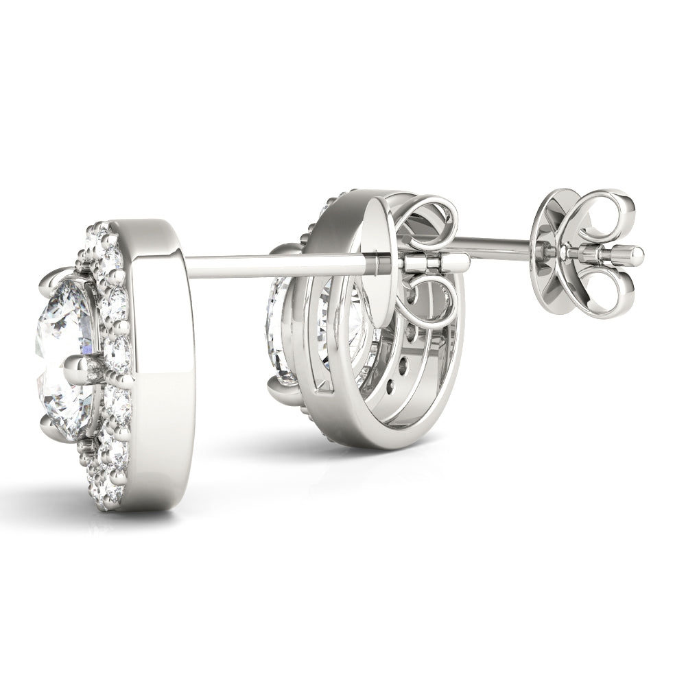 0.75-2.0ct Round Diamond Stud Earrings in Gold & Platinum
