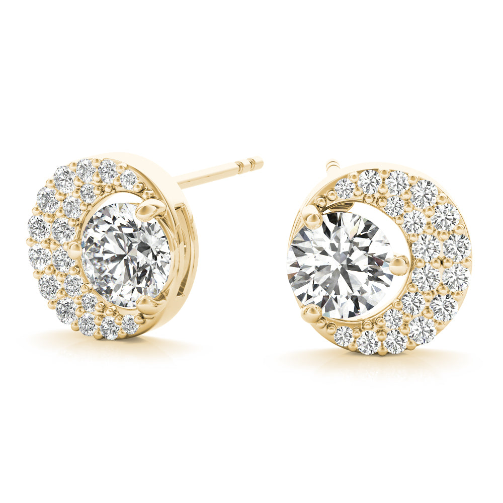 0.75-2.0ct Round Diamond Stud Earrings in Gold & Platinum