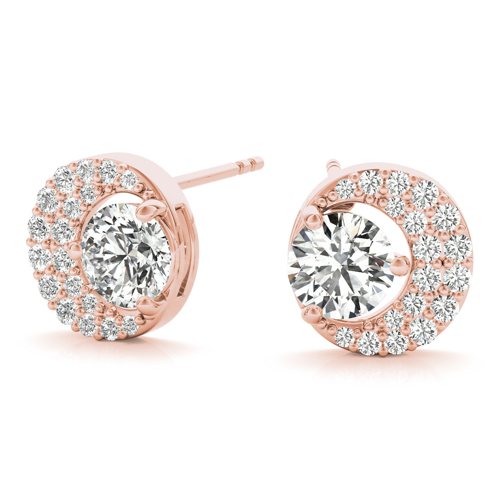 0.75-2.0ct Round Diamond Stud Earrings in Gold & Platinum