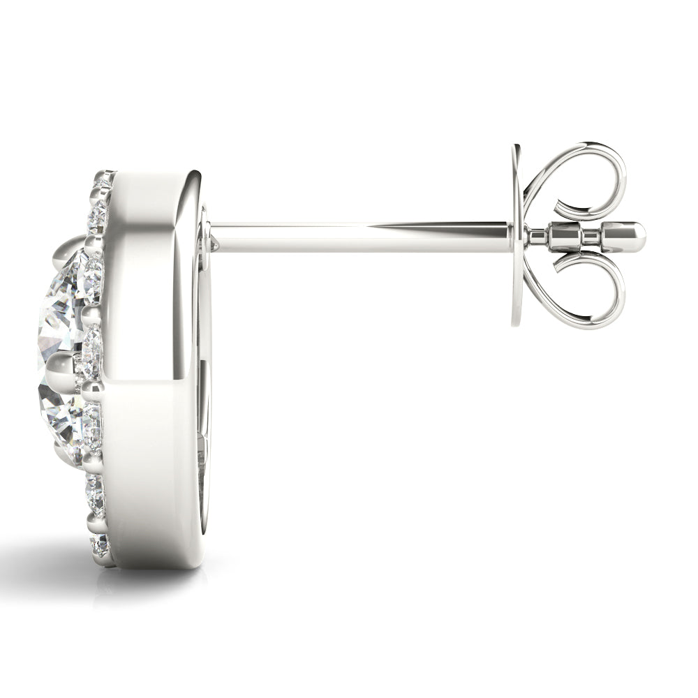 0.75-2.0ct Round Diamond Stud Earrings in Gold & Platinum