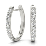 Round Diamond Hoop Earrings in Yellow Gold | Classic Diamond Hoops