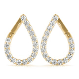 0.5-1.25ct Teardrop Diamond Hoop Earrings in Gold & Platinum