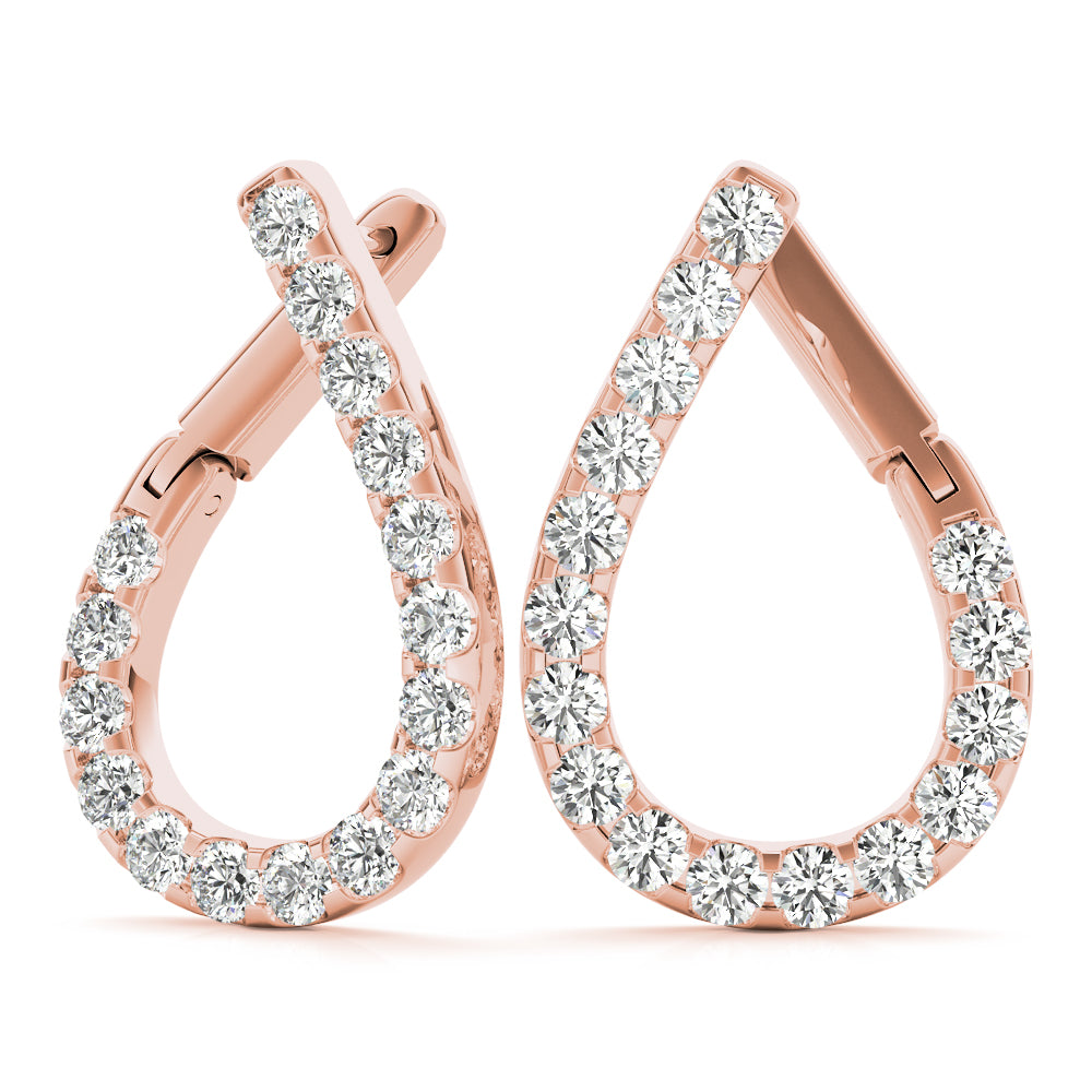 0.5-1.25ct Teardrop Diamond Hoop Earrings in Gold & Platinum