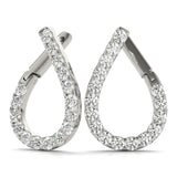 0.5-1.25ct Teardrop Diamond Hoop Earrings in Gold & Platinum
