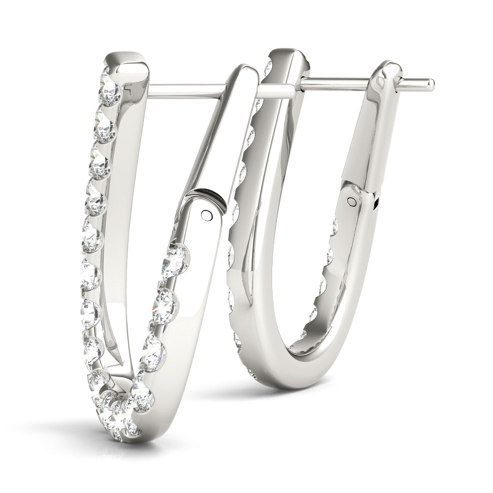0.5-1.25ct Teardrop Diamond Hoop Earrings in Gold & Platinum
