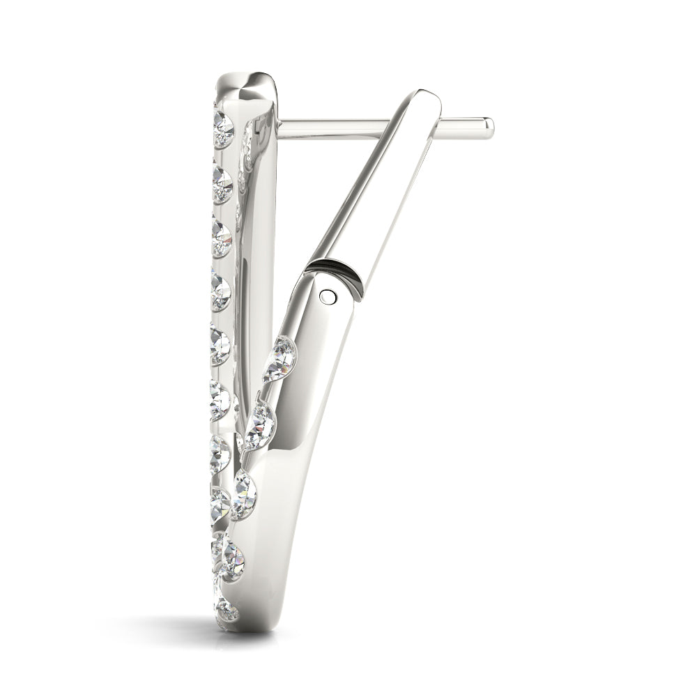 0.5-1.25ct Teardrop Diamond Hoop Earrings in Gold & Platinum