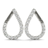 0.5-1.25ct Teardrop Diamond Hoop Earrings in Gold & Platinum