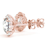 0.75-2.5ct Floral Diamond Stud Earrings in Gold & Platinum