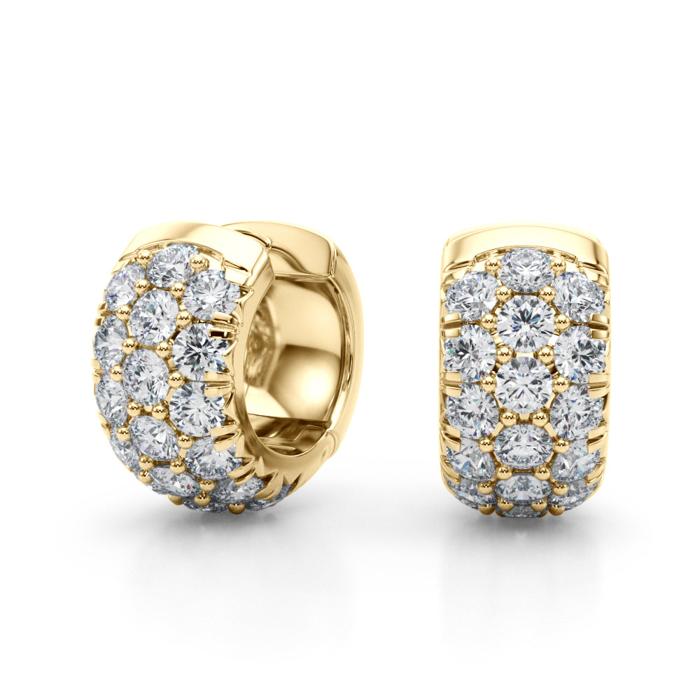 1.5-3.0ct Round Diamond Hoop Earrings in Gold & Platinum