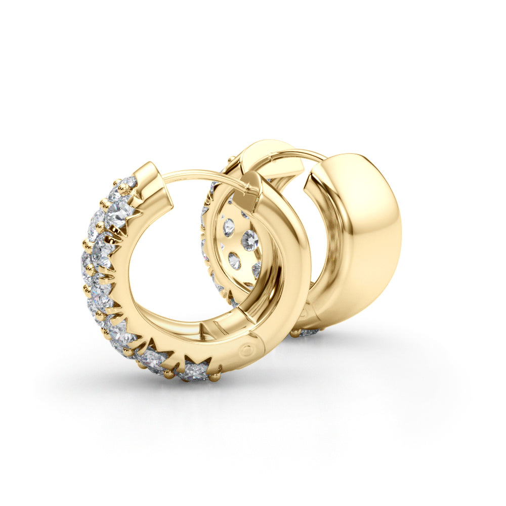 1.5-3.0ct Round Diamond Hoop Earrings in Gold & Platinum