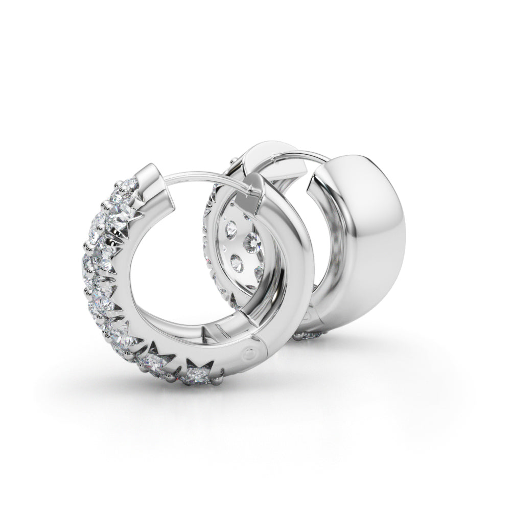 1.5-3.0ct Round Diamond Hoop Earrings in Gold & Platinum