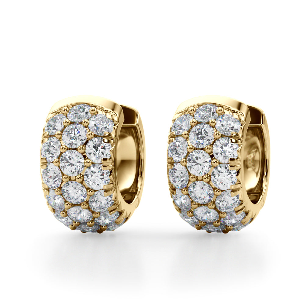 1.5-3.0ct Round Diamond Hoop Earrings in Gold & Platinum