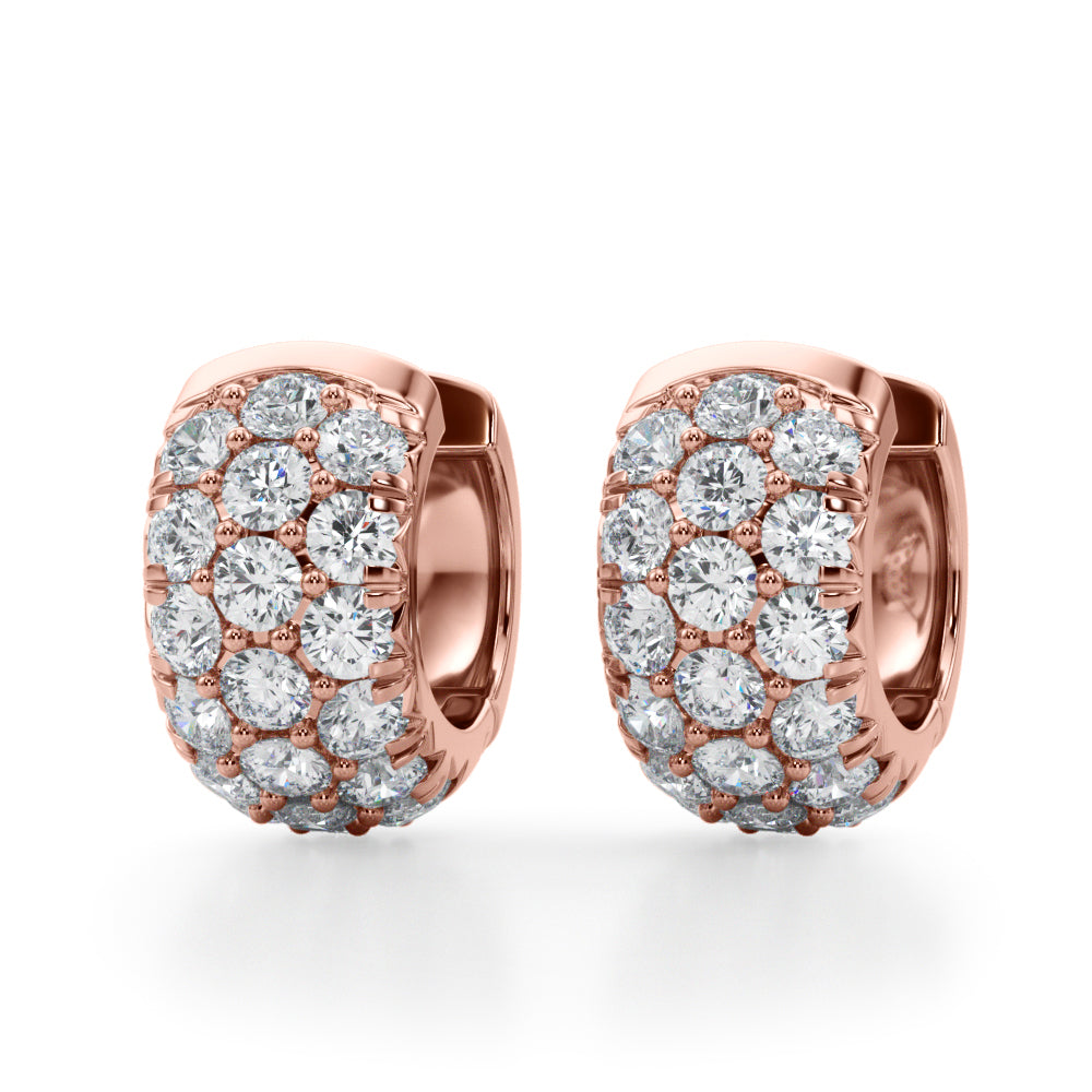 1.5-3.0ct Round Diamond Hoop Earrings in Gold & Platinum