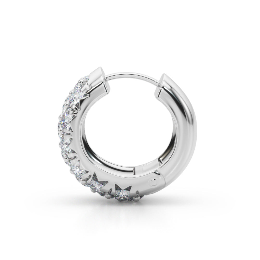 1.5-3.0ct Round Diamond Hoop Earrings in Gold & Platinum