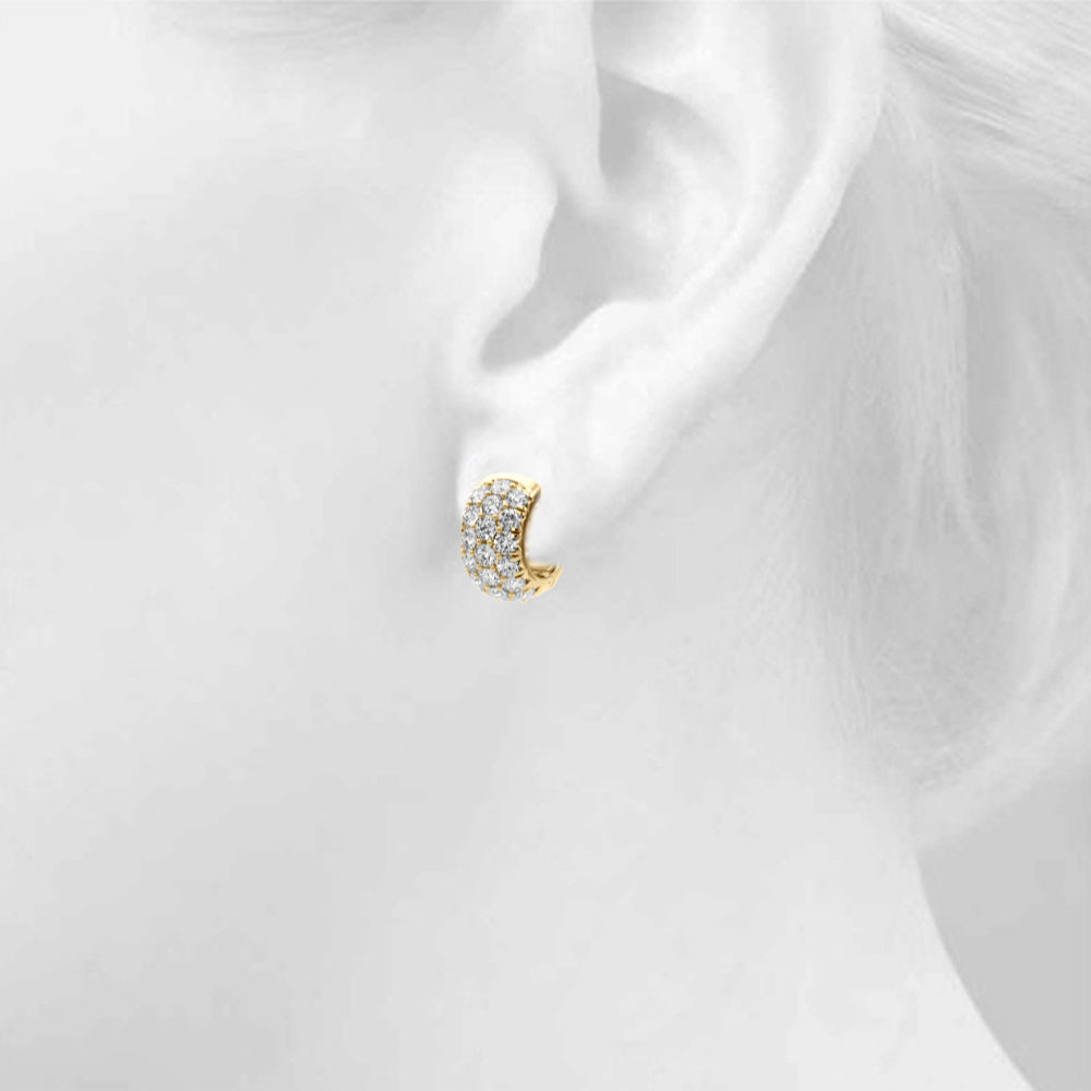 1.5-3.0ct Round Diamond Hoop Earrings in Gold & Platinum