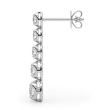 0.75-1.5ct Linear Cluster Diamond Drop Earrings in Gold & Platinum